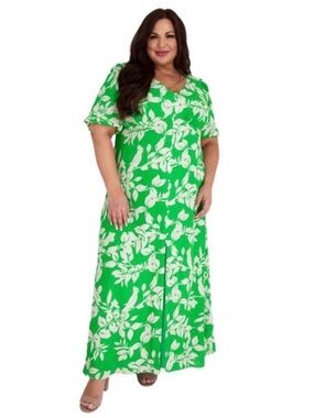 Maree Pour Toi Floral Peasant Bodice Maxi Dress - Size 16